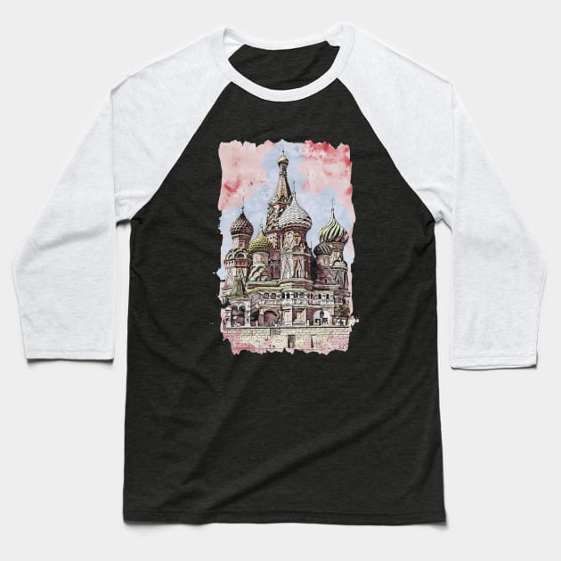 Saint Basil's Cathedral Baseball T-Shirt by KMSbyZet